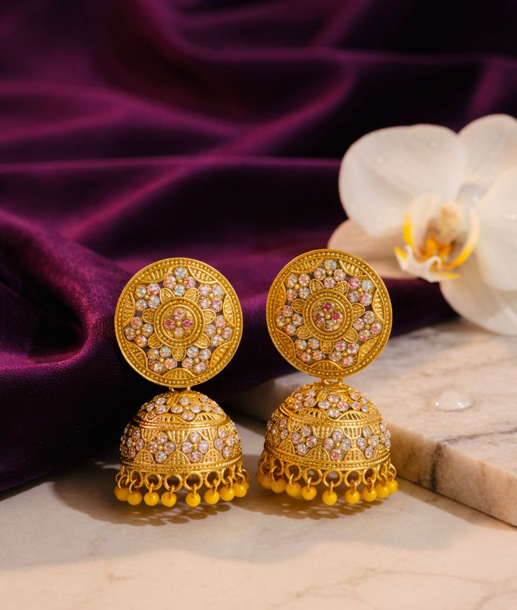 Nayvya Yellow Jhumka