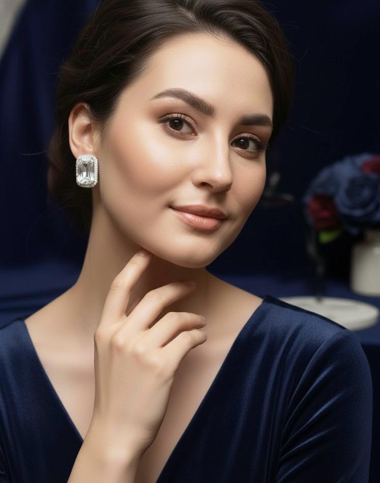 Nayvya Classic Crystal Stud Earrings