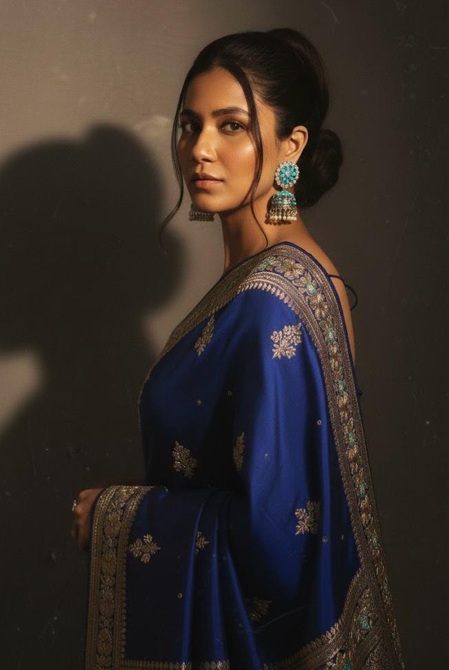 Nayvya Turquoise Floral Oxidised Jhumka